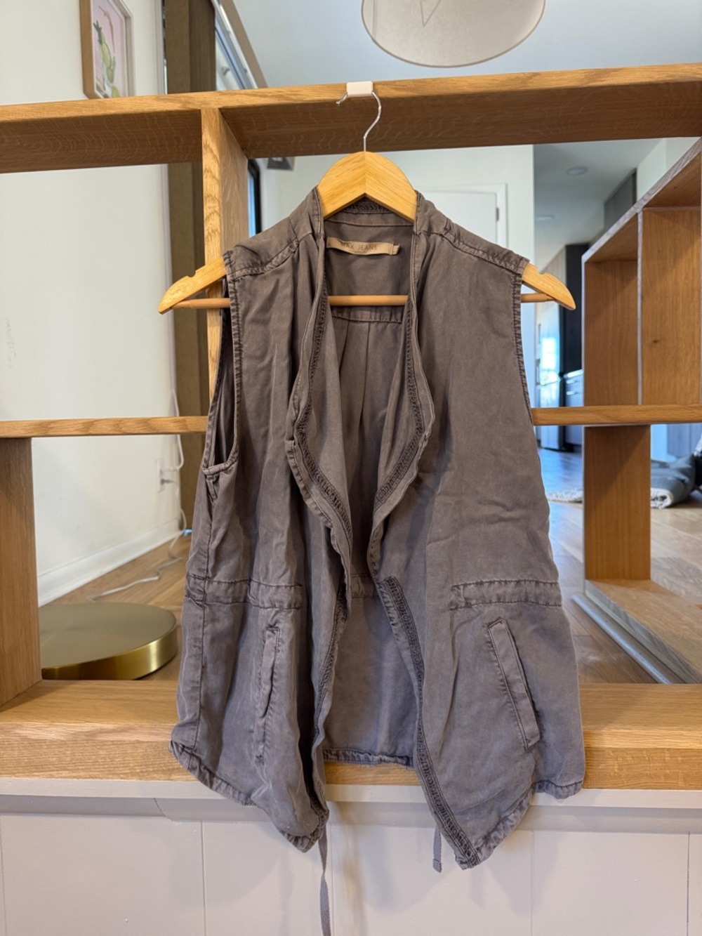 Max Jeans Washed Gray Sleeveless Utility Vest